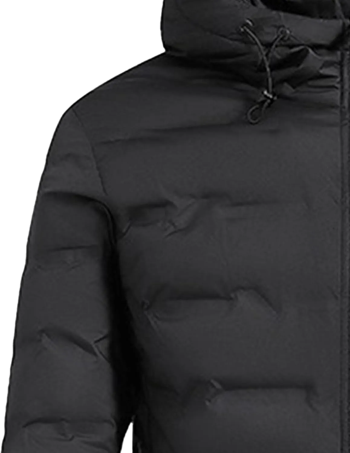 Men's Down Cotton Padded Jacket Trendy Quilted Winter Warm Jackets Solid Color Comfortable Down Coat