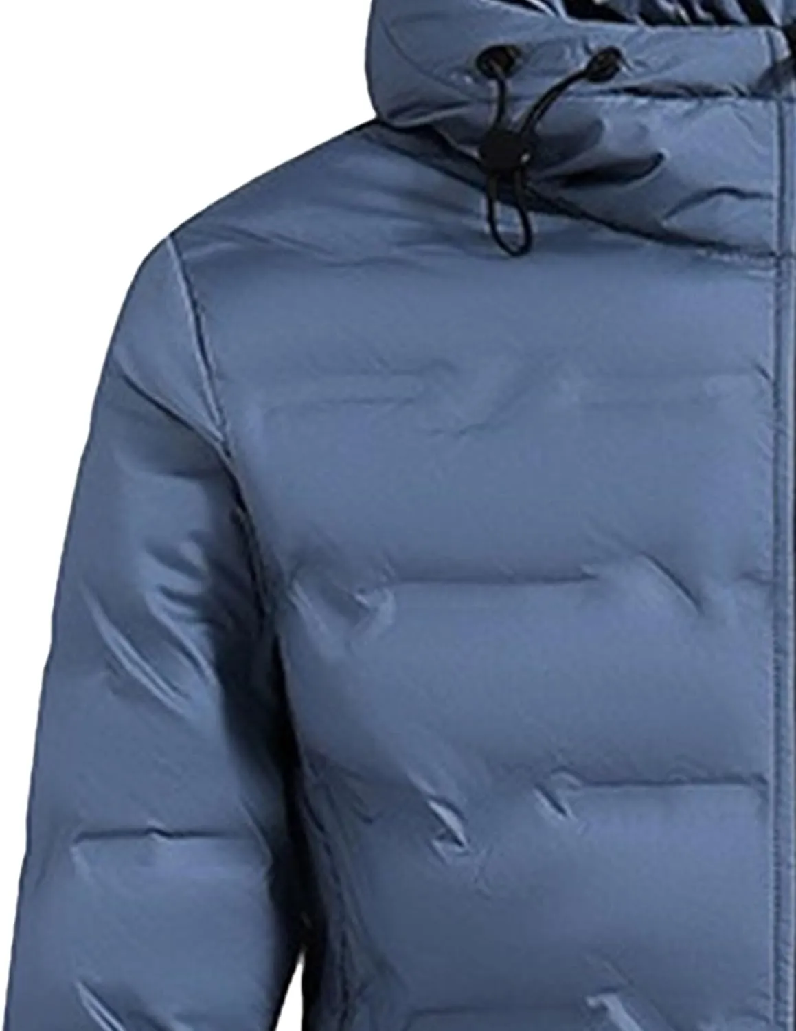 Men's Down Cotton Padded Jacket Trendy Quilted Winter Warm Jackets Solid Color Comfortable Down Coat
