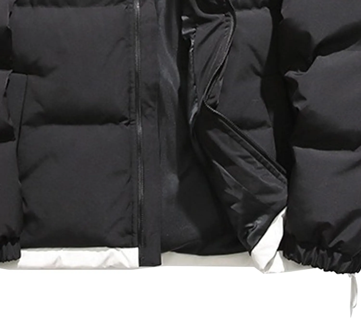Mens Fleece Hooded Warm Bubble Coat Classic Cotton Padded Down Jackets Warm Windproof Puffer Jacket