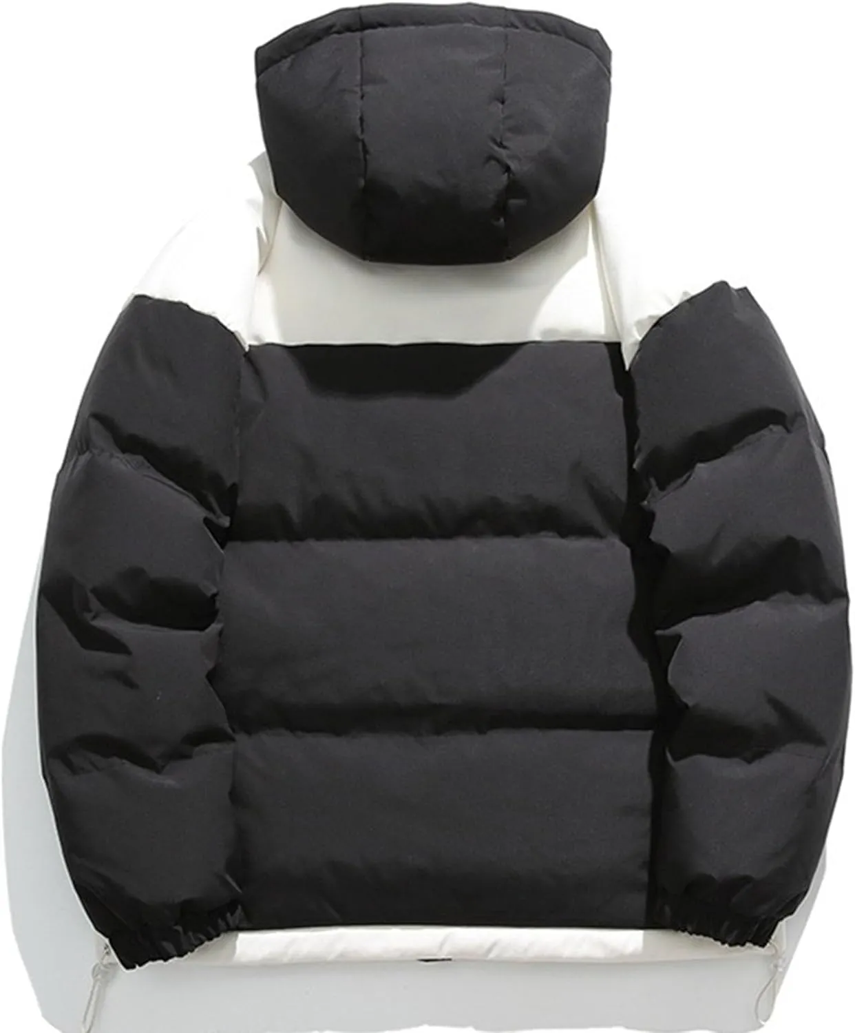Mens Fleece Hooded Warm Bubble Coat Classic Cotton Padded Down Jackets Warm Windproof Puffer Jacket