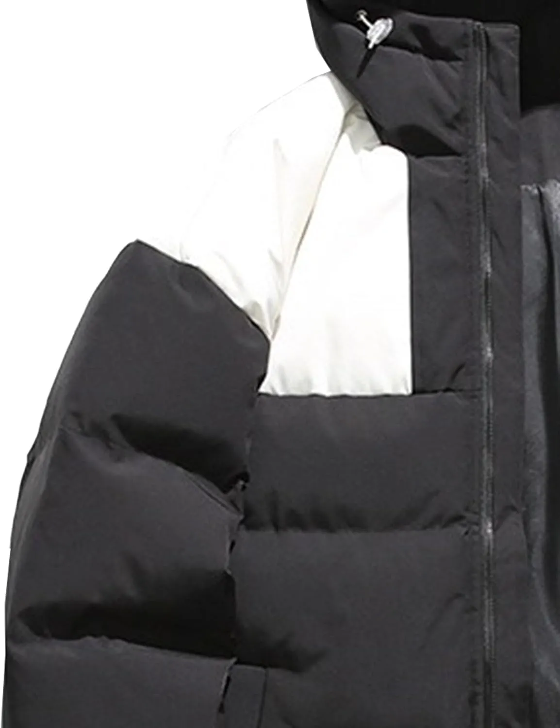 Mens Fleece Hooded Warm Bubble Coat Classic Cotton Padded Down Jackets Warm Windproof Puffer Jacket