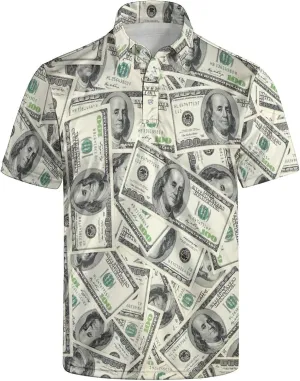 Men's Funny Polo Shirts Short Sleeve Golf Shirt for Men Quick-Dry Golf Polo Shirt Moisture Wicking Activewear Polos
