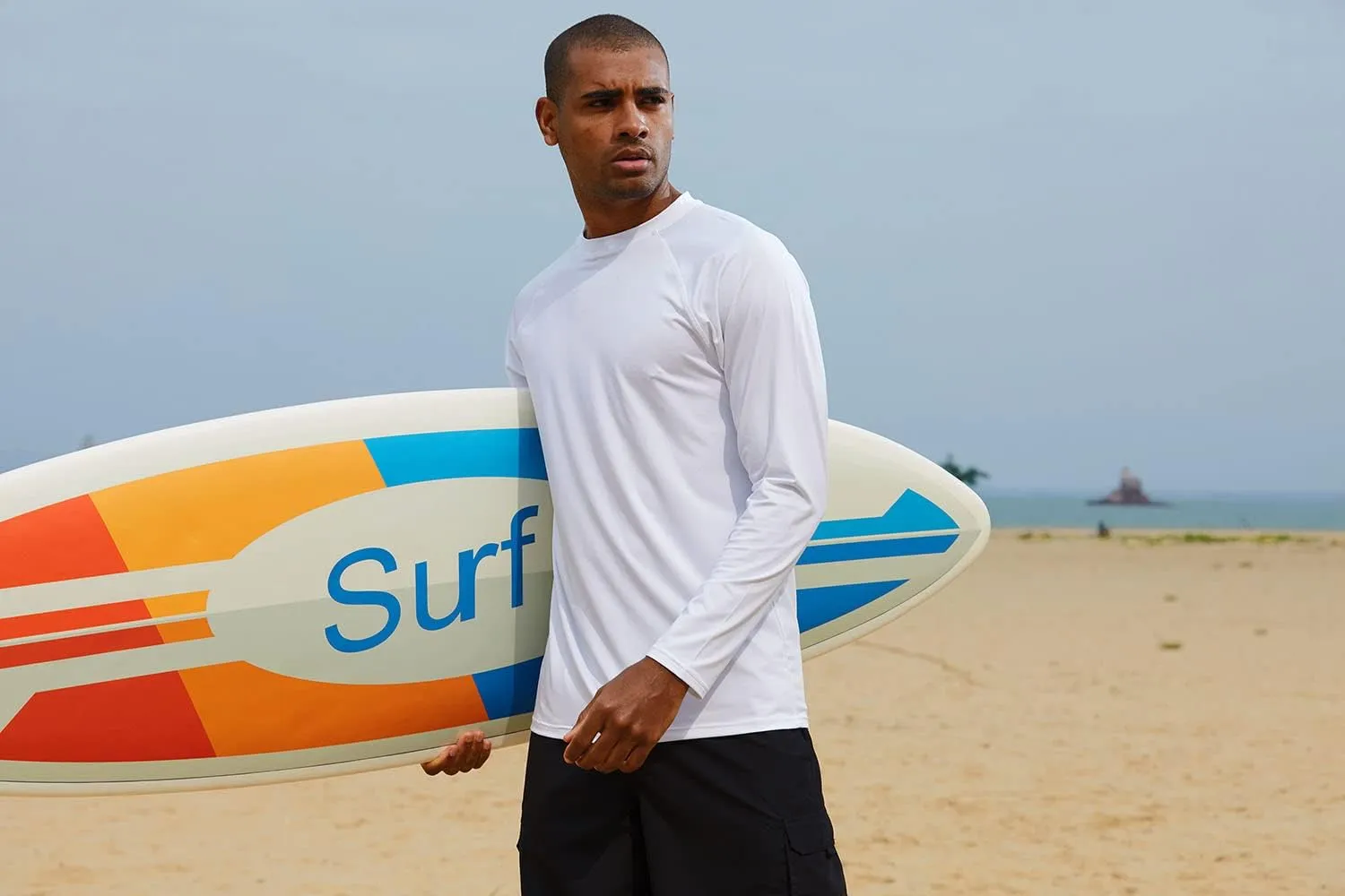 Men's Long Sleeve Swim Shirts Rashguard UPF 50  UV Sun Protection Shirt Athletic Workout Running Hiking T-Shirt Swimwear