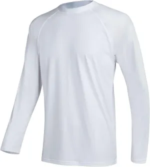 Men's Long Sleeve Swim Shirts Rashguard UPF 50  UV Sun Protection Shirt Athletic Workout Running Hiking T-Shirt Swimwear