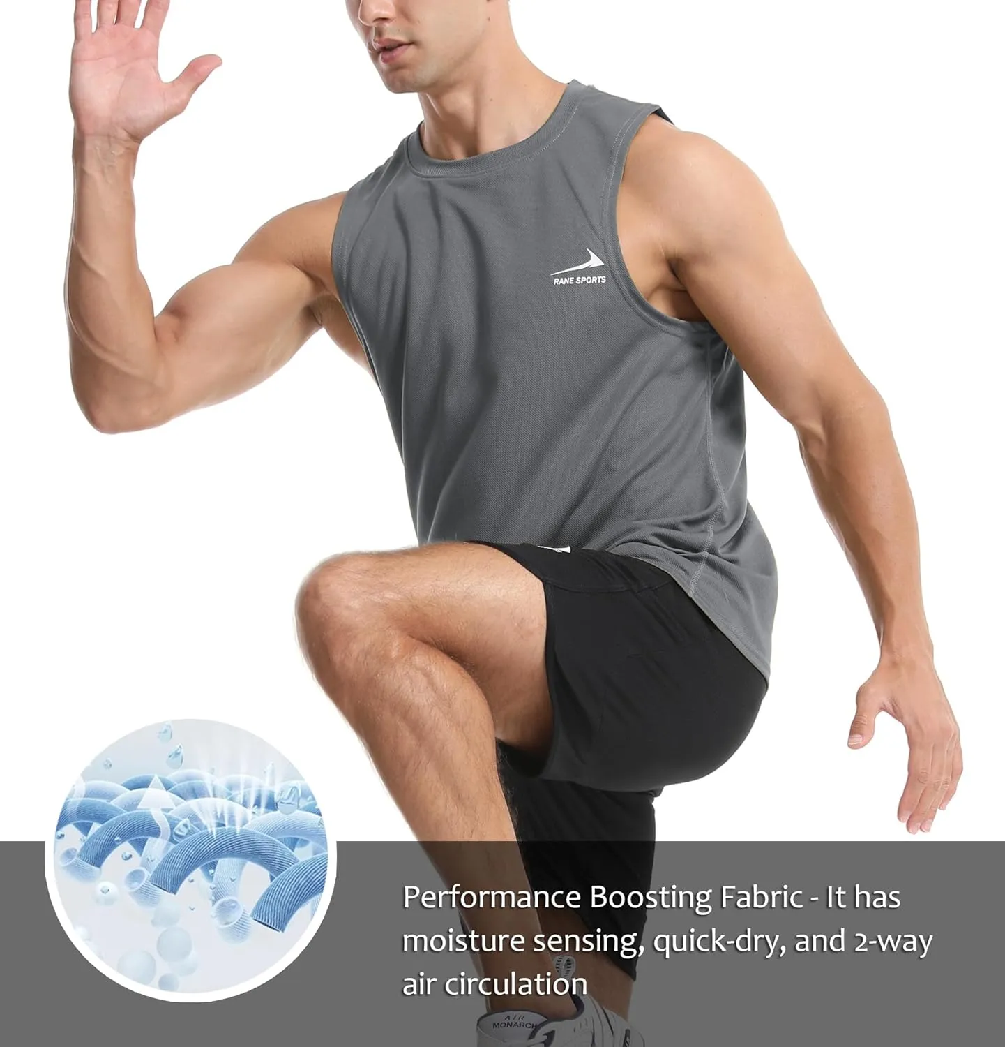 Men's Sleeveless Gym Shirts Quick-Drying Training Running Bodybuilding Athletic Tank Top