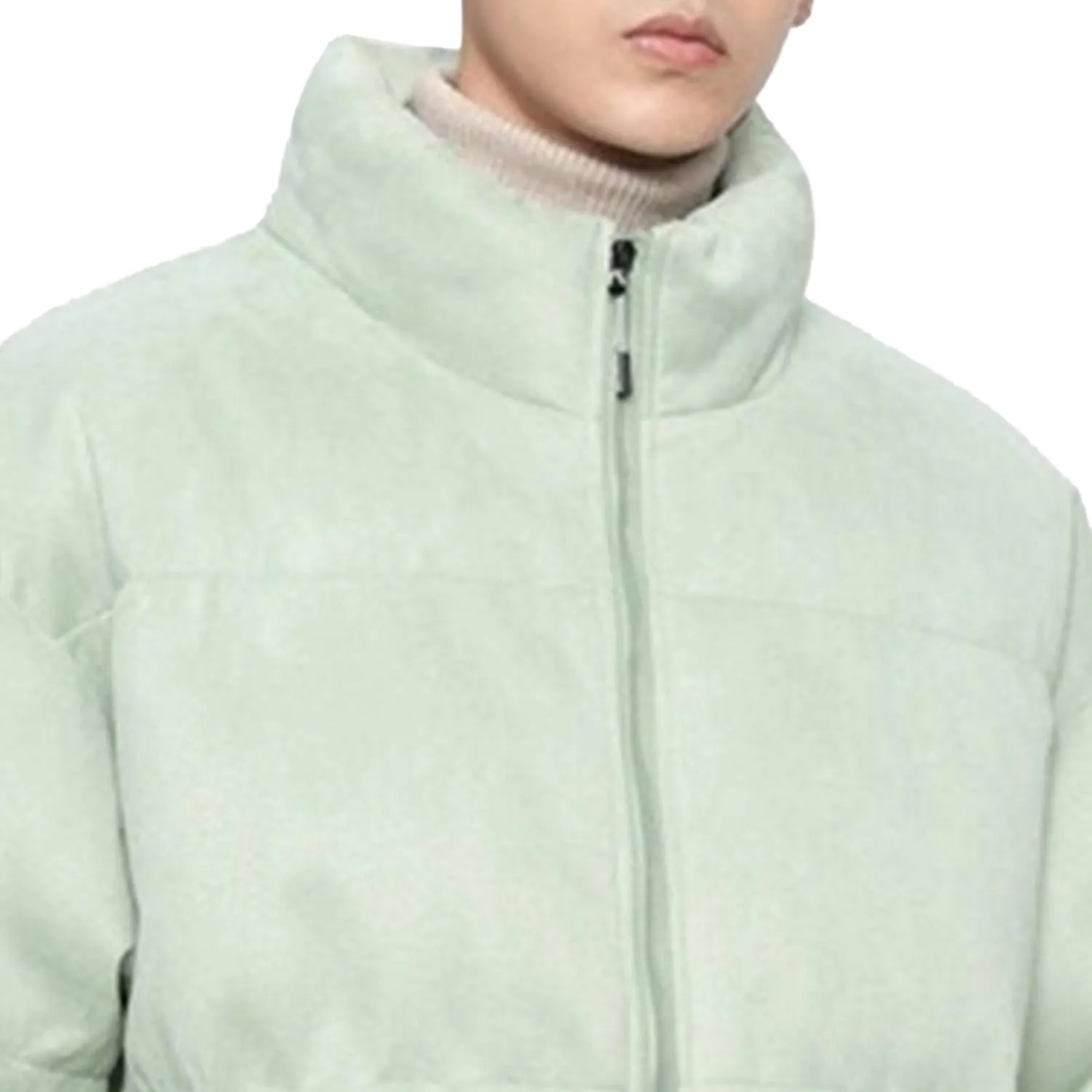 Men's Suede Cotton Down Jacket Winter Solid Color Male Insulated Coat Padded Lined Zip Up Warm Jackets