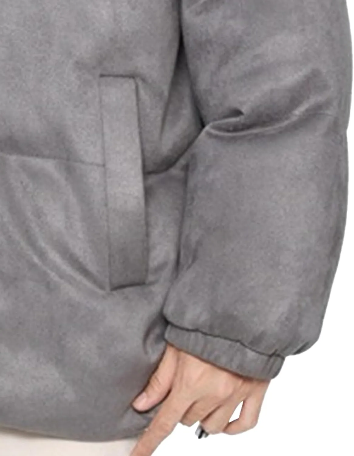 Men's Suede Cotton Down Jacket Winter Solid Color Male Insulated Coat Padded Lined Zip Up Warm Jackets