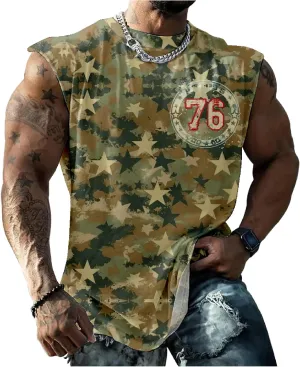 Mens Tank Top Funny Print Casual Summer Novelty Cool Loose Fit Big and Tall Gym Workout Sleeveless Shirts