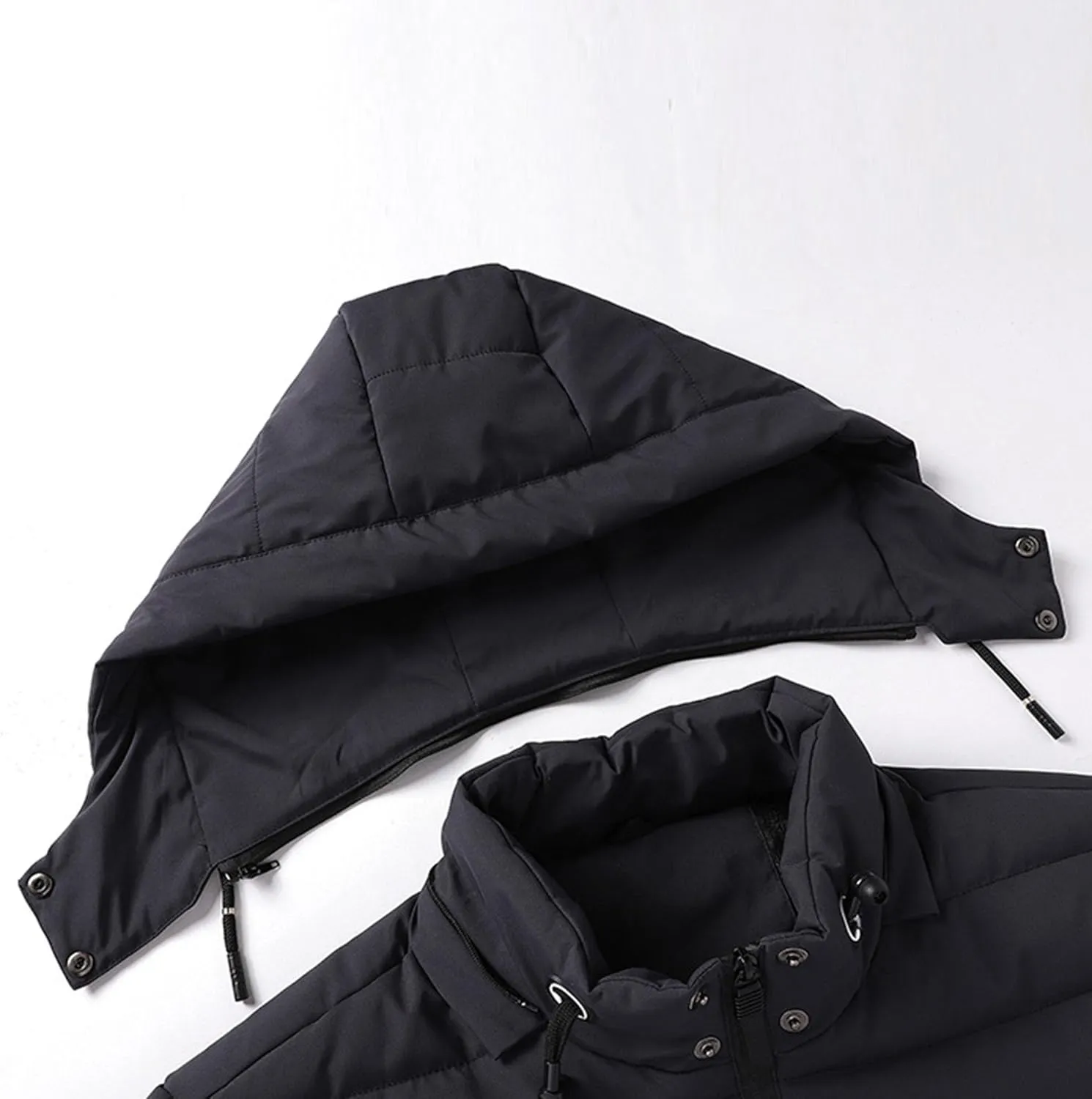 Men's Ultra Loft Filled Hooded Puffer Jacket Puffy Fleece Warm Lightweight Coat Winter Cotton Padded Jackets