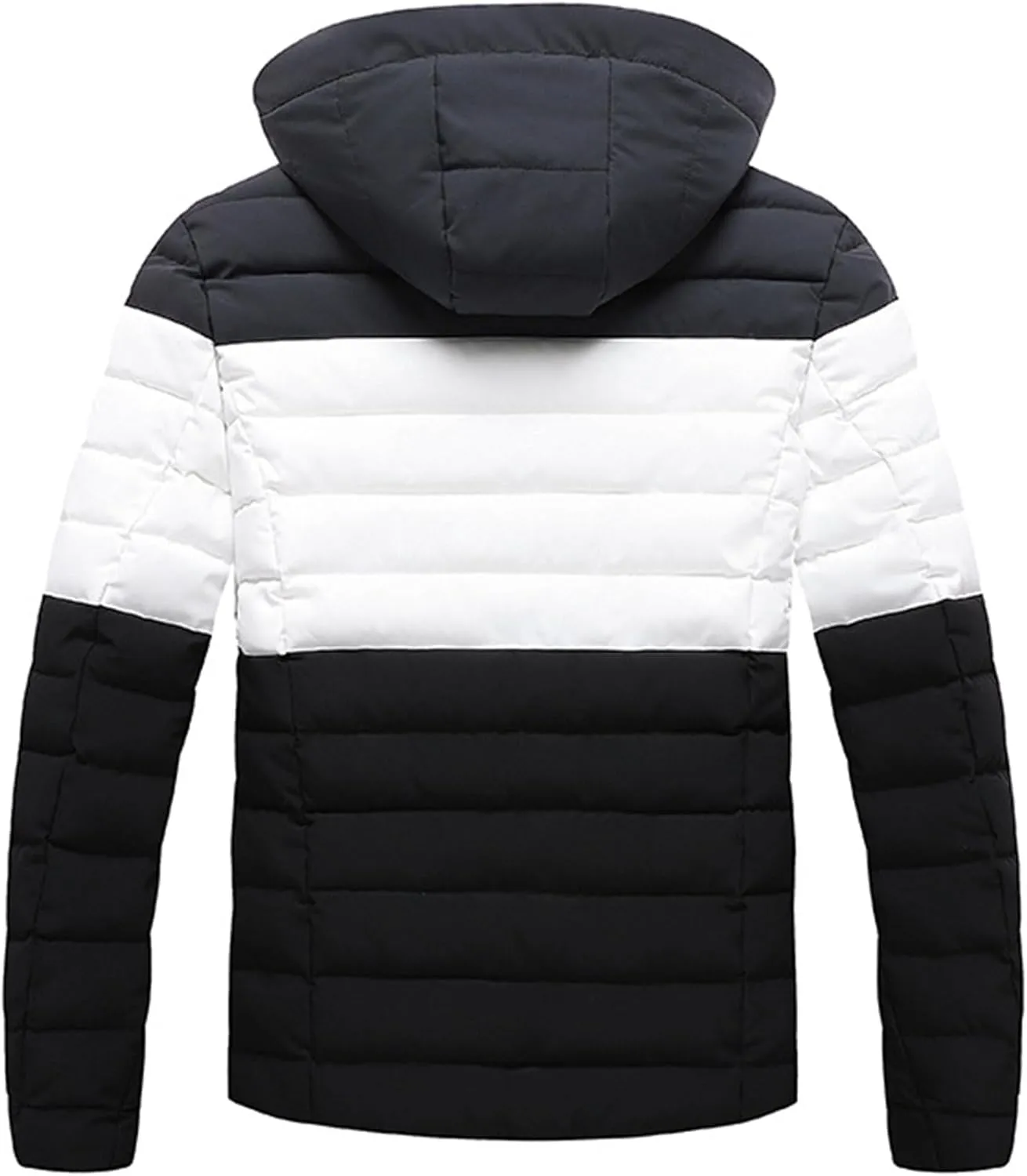 Men's Ultra Loft Filled Hooded Puffer Jacket Puffy Fleece Warm Lightweight Coat Winter Cotton Padded Jackets