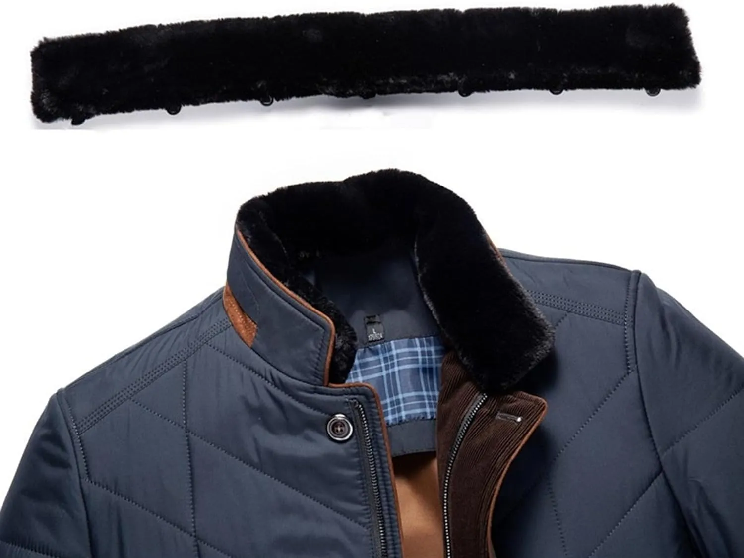 Mens Warm Silk Filled Jacket Classic Thickened Cotton Padded Jackets Fall Business Casual Winter Coat