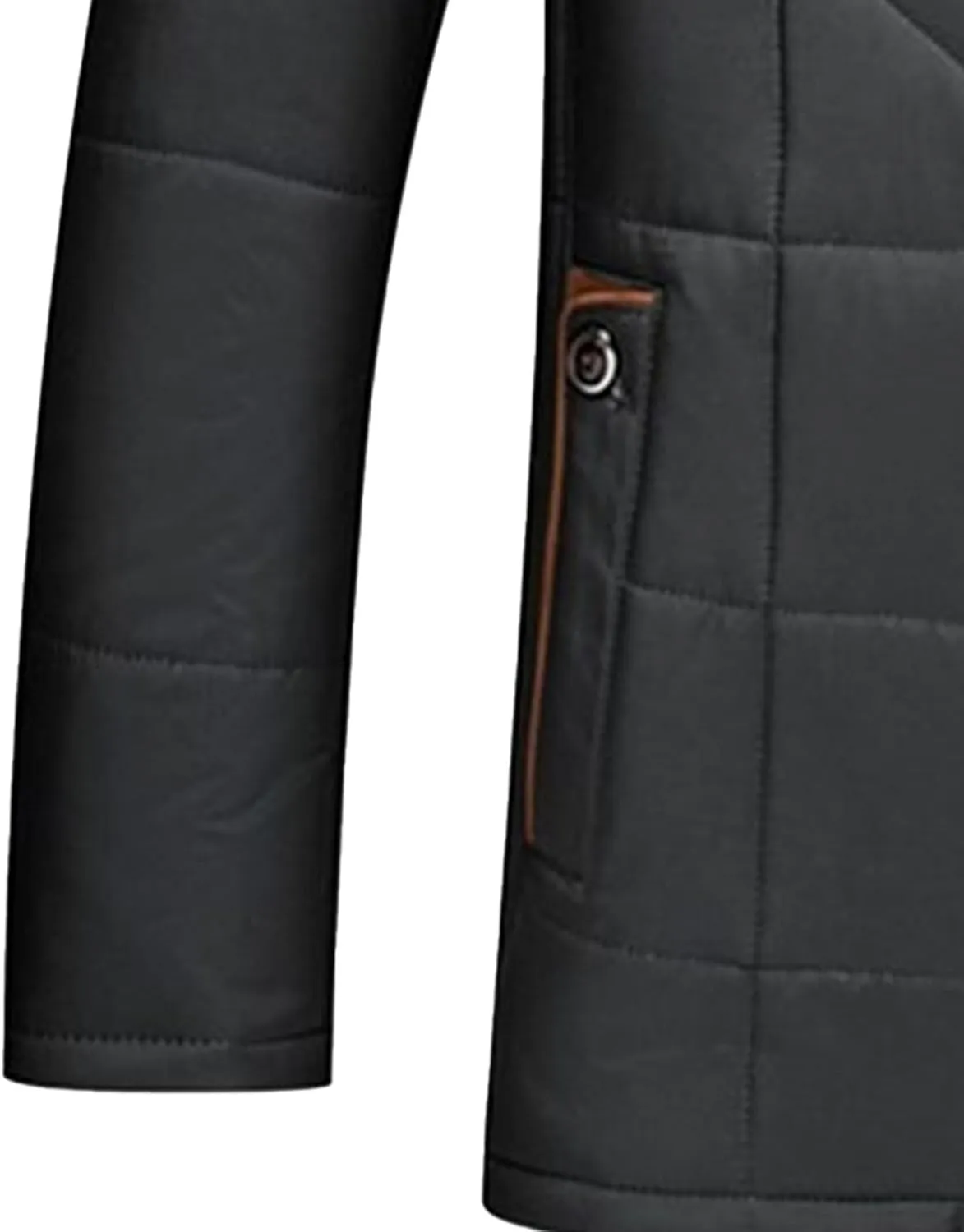 Mens Warm Silk Filled Jacket Classic Thickened Cotton Padded Jackets Fall Business Casual Winter Coat