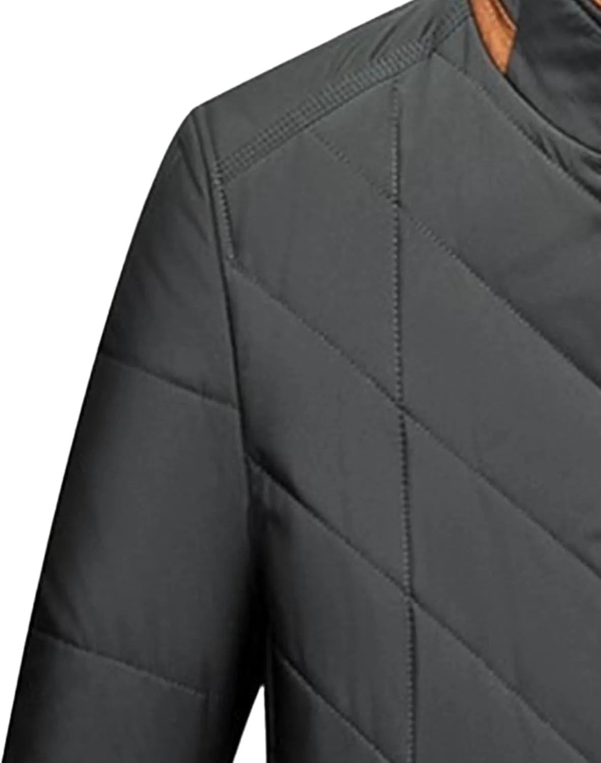 Mens Warm Silk Filled Jacket Classic Thickened Cotton Padded Jackets Fall Business Casual Winter Coat
