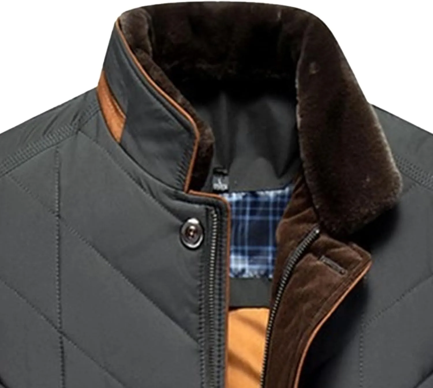 Mens Warm Silk Filled Jacket Classic Thickened Cotton Padded Jackets Fall Business Casual Winter Coat