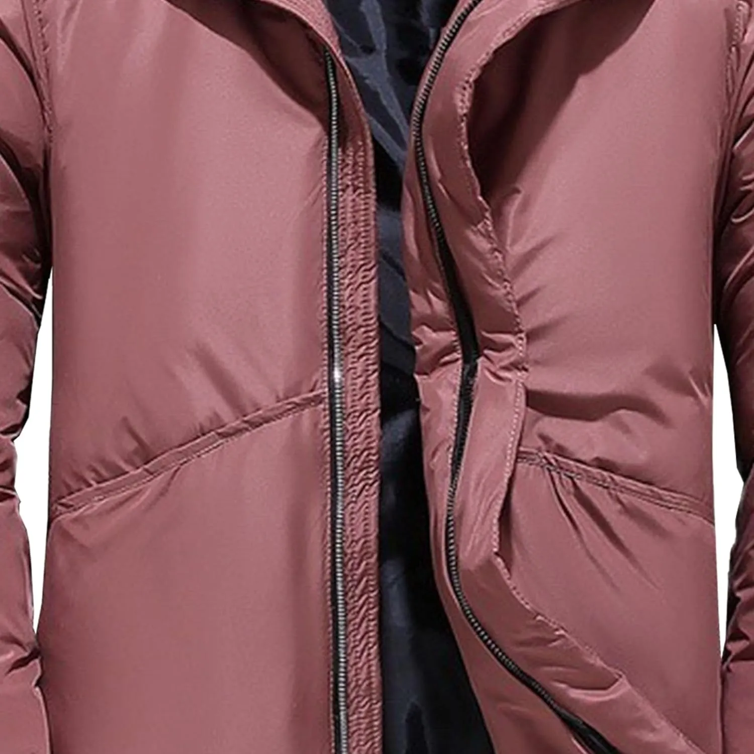 Mens Winter Cotton Padded Clothing Stylish Long Sleeve Hooded Down Coats Casual Outdoor Warm Puffer Jackets