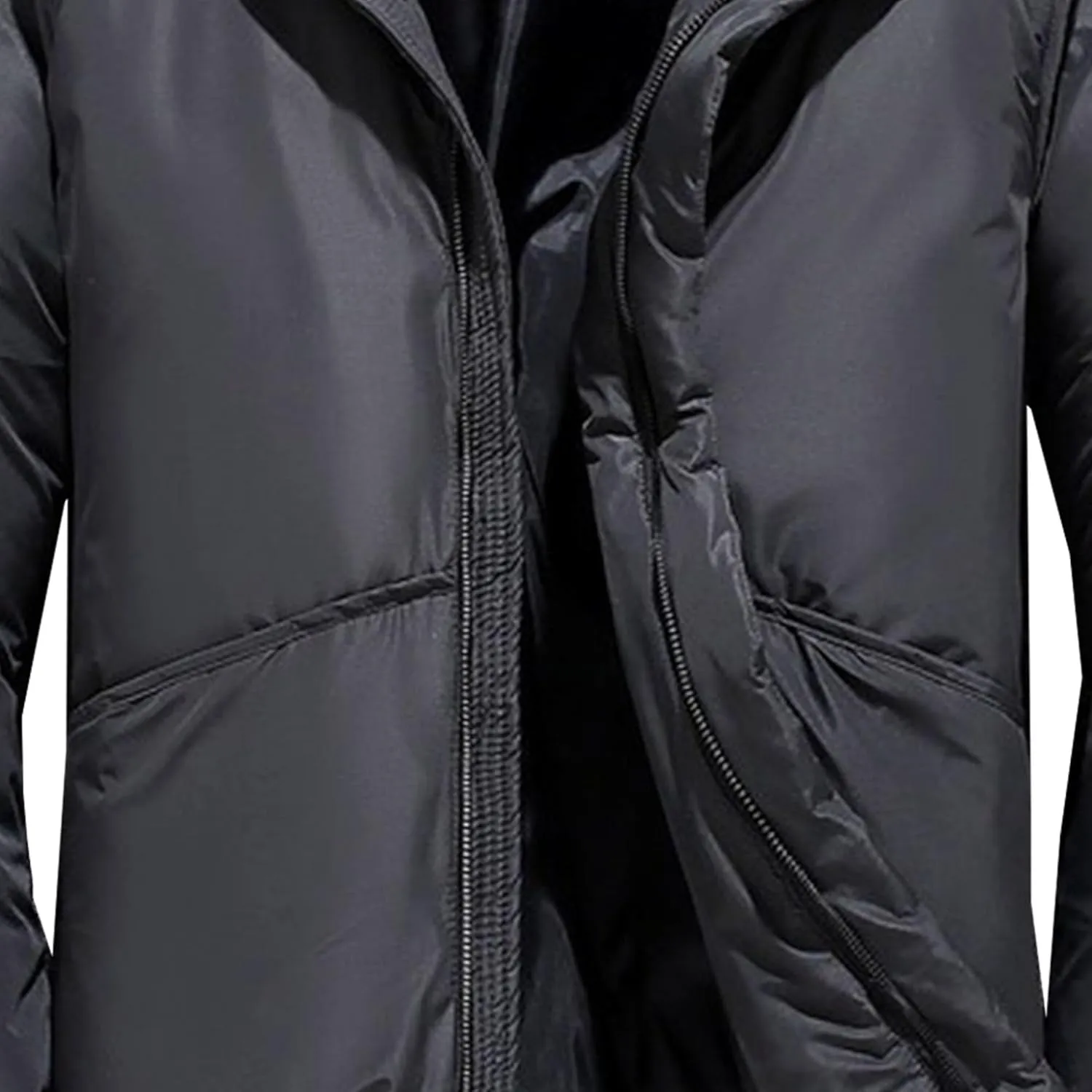 Mens Winter Cotton Padded Clothing Stylish Long Sleeve Hooded Down Coats Casual Outdoor Warm Puffer Jackets