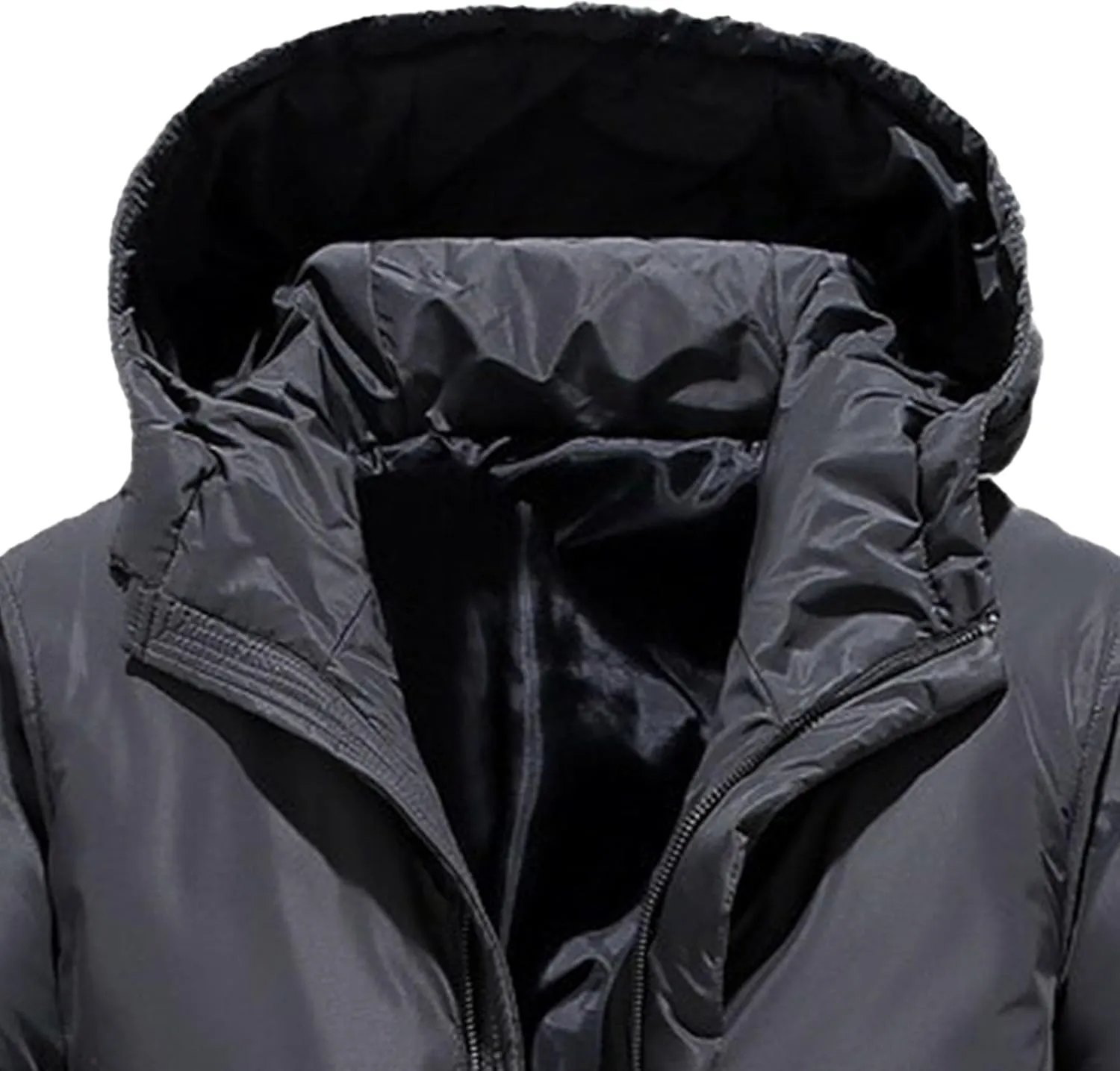Mens Winter Cotton Padded Clothing Stylish Long Sleeve Hooded Down Coats Casual Outdoor Warm Puffer Jackets