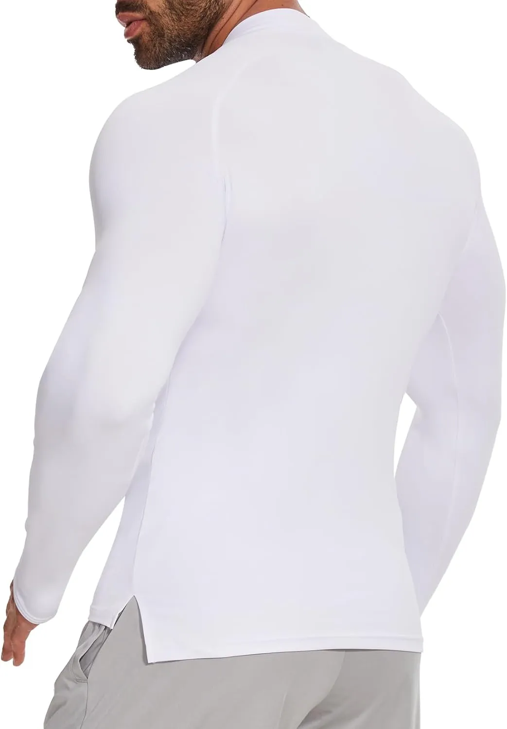 MISS MOLY Mens Long Sleeve Compression Shirt Workout Gym T-Shirt 1/4 Zip Up Dry Top Athletic Base Layer Sport Undershirt