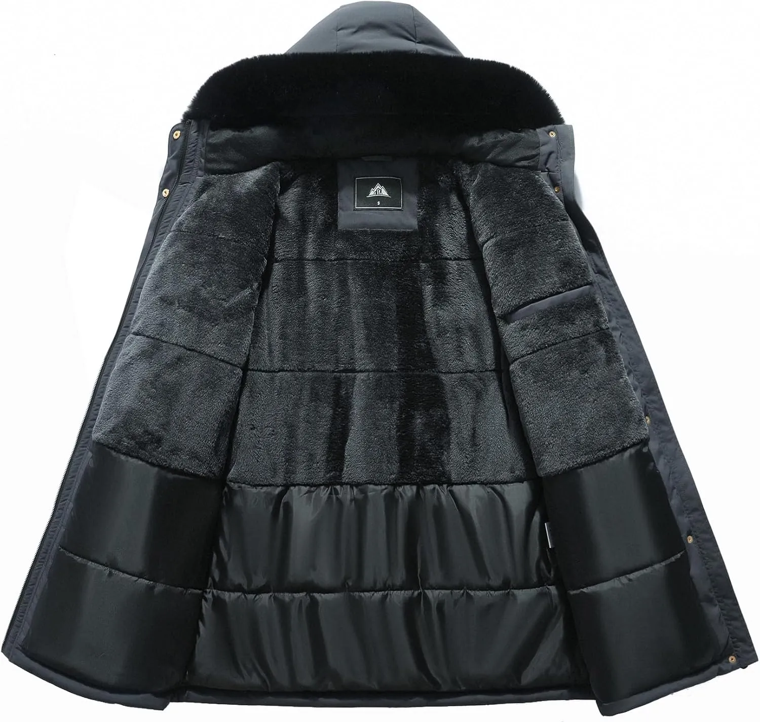 MOERDENG Women's Long Winter Down Coat Thicken Fleece Lined Parka Warm Puffer Jacket With Faux Fur Detachable Hood