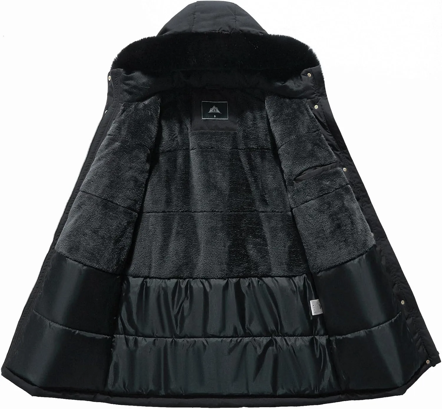 MOERDENG Women's Long Winter Down Coat Thicken Fleece Lined Parka Warm Puffer Jacket With Faux Fur Detachable Hood