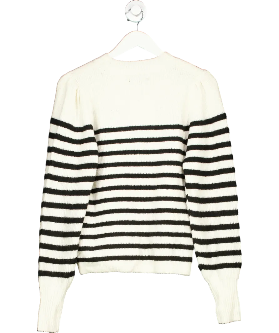 My Jewellery White Wool Blend Stripe Sweater UK L