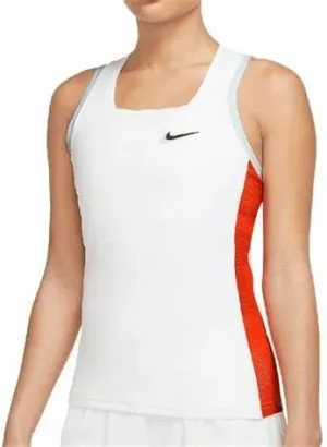 Nike Women's NikeCourt Dri-FIT Slam Tennis Tank Top XL White, Orange
