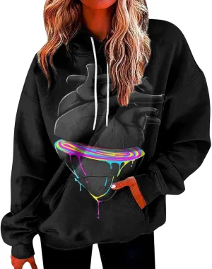 Oversized Hoodies for Women Fall Fashion 2024 Trendy Preppy Clothes y2k Hooded Sweatshirt With Pocket