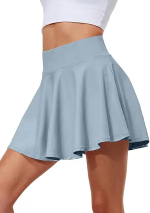 Pleated Tennis Skirts for Women High Waisted Golf Skorts Tummy Control Skirts with Shorts Pockets Lightweight