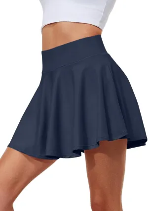Pleated Tennis Skirts for Women High Waisted Golf Skorts Tummy Control Skirts with Shorts Pockets Lightweight