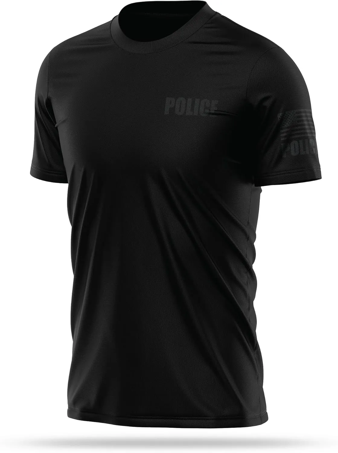 Police Utility Shirts for Men | USA Patriotic Lightweight Tee | Micro Polyester, Moisture-Wicking Quick-Dry Comfort.