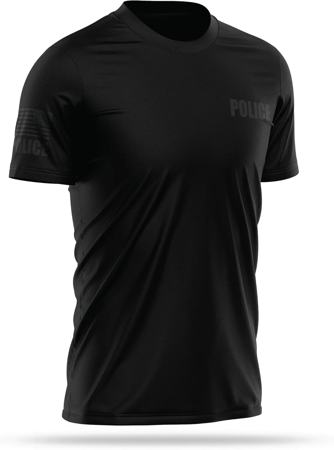 Police Utility Shirts for Men | USA Patriotic Lightweight Tee | Micro Polyester, Moisture-Wicking Quick-Dry Comfort.