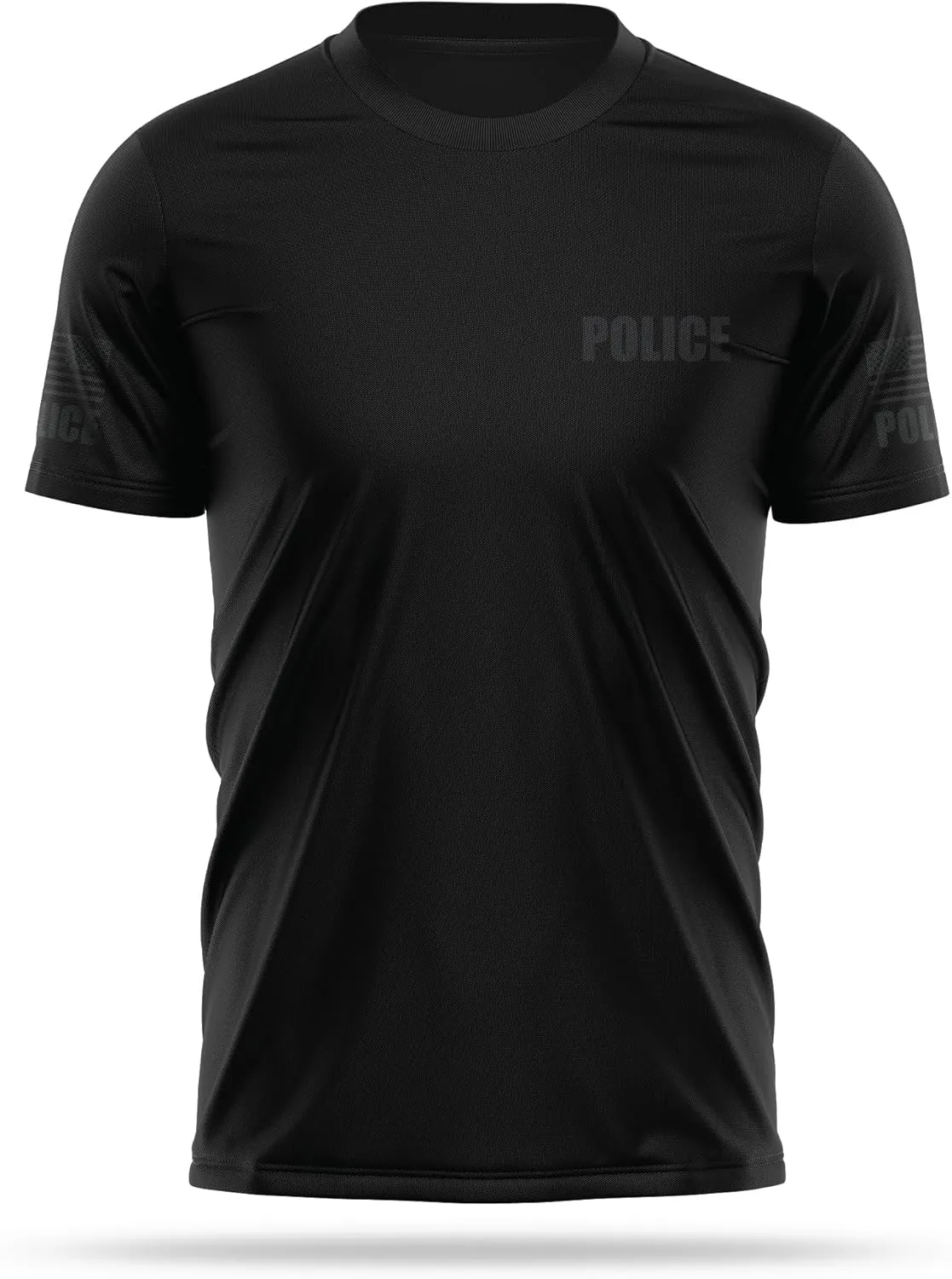 Police Utility Shirts for Men | USA Patriotic Lightweight Tee | Micro Polyester, Moisture-Wicking Quick-Dry Comfort.