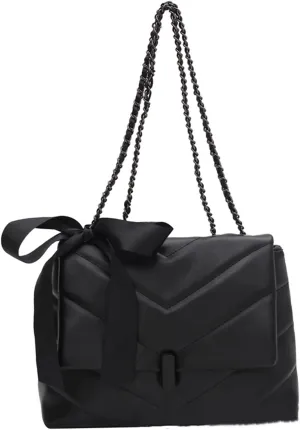 Quilted Leather HandBag for Women Trendy Ladies Shoulder Purse Satchel with Chain Strap