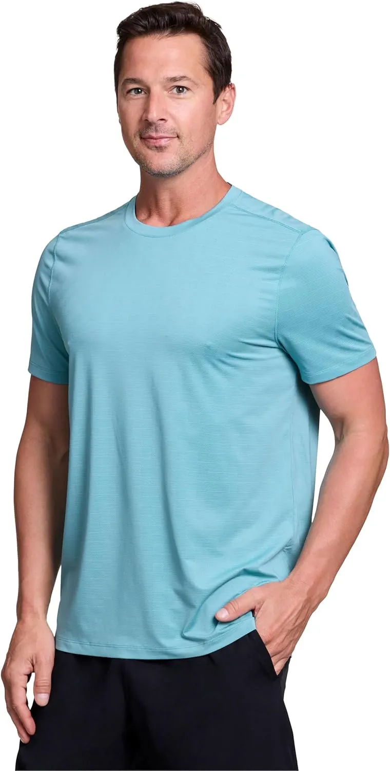 RBX Active Gym Shirt for Men, Short Sleeve Lightweight Stretch Jersey Mesh Quick Drying Crewneck Running Workout T-Shirt
