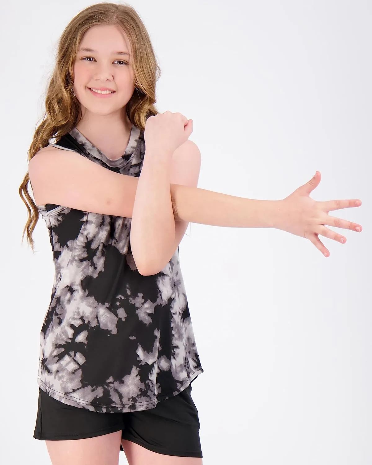 Real Essentials 4 Pack: Girls Active Dry Fit Performance Tank Top