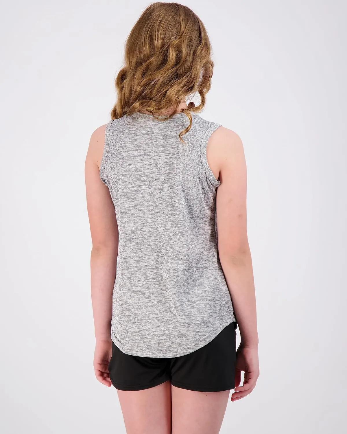 Real Essentials 4 Pack: Girls Active Dry Fit Performance Tank Top