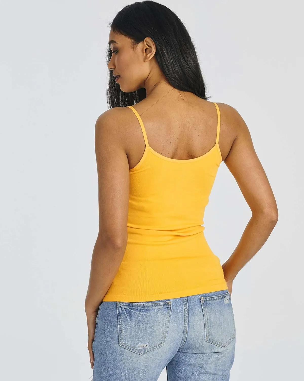 Real Essentials 5 Pack: Women's Ribbed Spaghetti Strap Camisole Seamless Tank Top