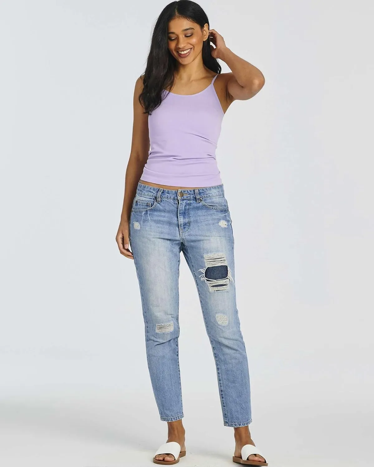 Real Essentials 5 Pack: Women's Ribbed Spaghetti Strap Camisole Seamless Tank Top