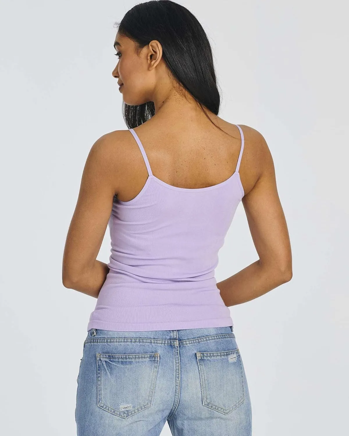 Real Essentials 5 Pack: Women's Ribbed Spaghetti Strap Camisole Seamless Tank Top
