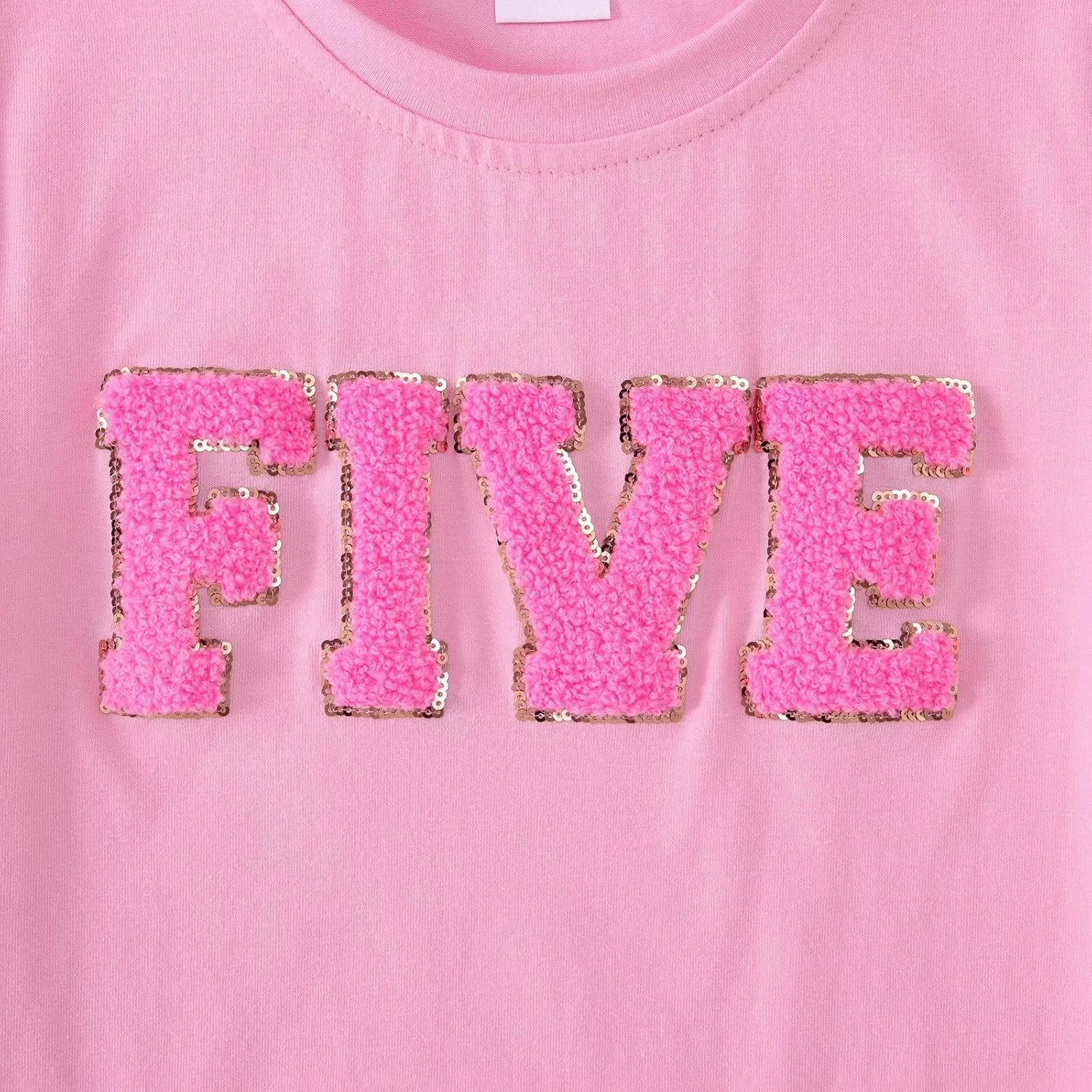Ritatte Birthday Girl Shirt Kids Girls 5th 6th 7th 8th 9th 10th T-Shirts Sequin Embroidered Party Outfit 5-10 Years