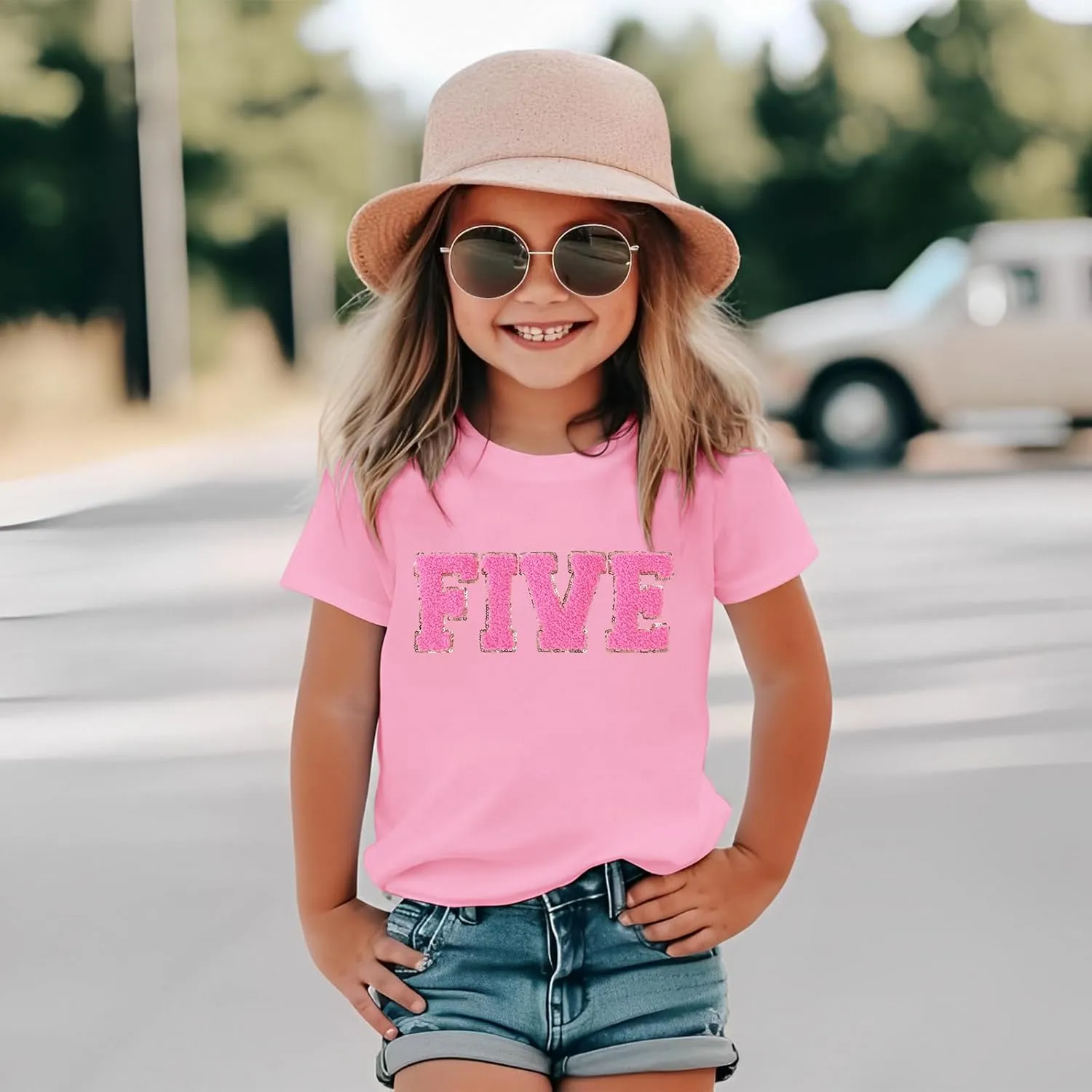 Ritatte Birthday Girl Shirt Kids Girls 5th 6th 7th 8th 9th 10th T-Shirts Sequin Embroidered Party Outfit 5-10 Years
