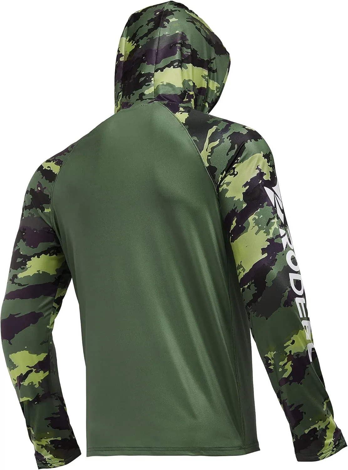Rodeel Mens Loose-Fit Fishing Hoodie T-Shirt Vented River Bluff Performance Long Sleeve Shirt UPF 50 Sun Protection