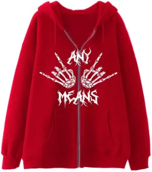 Sastianaen Women Zip up Hoodie Gothic Butterfly Long Sleeve Hoodie Oversized Hooded Jacket Fairy Grunge E Girl Streetwear