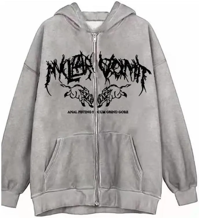 Sastianaen Women Zip up Hoodie Gothic Butterfly Long Sleeve Hoodie Oversized Hooded Jacket Fairy Grunge E Girl Streetwear