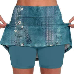 Segaven Skirts for Women Skinny Joggers Printed Running Skirt Tummy Control Workout Skorts Plus Size Athletic Shorts