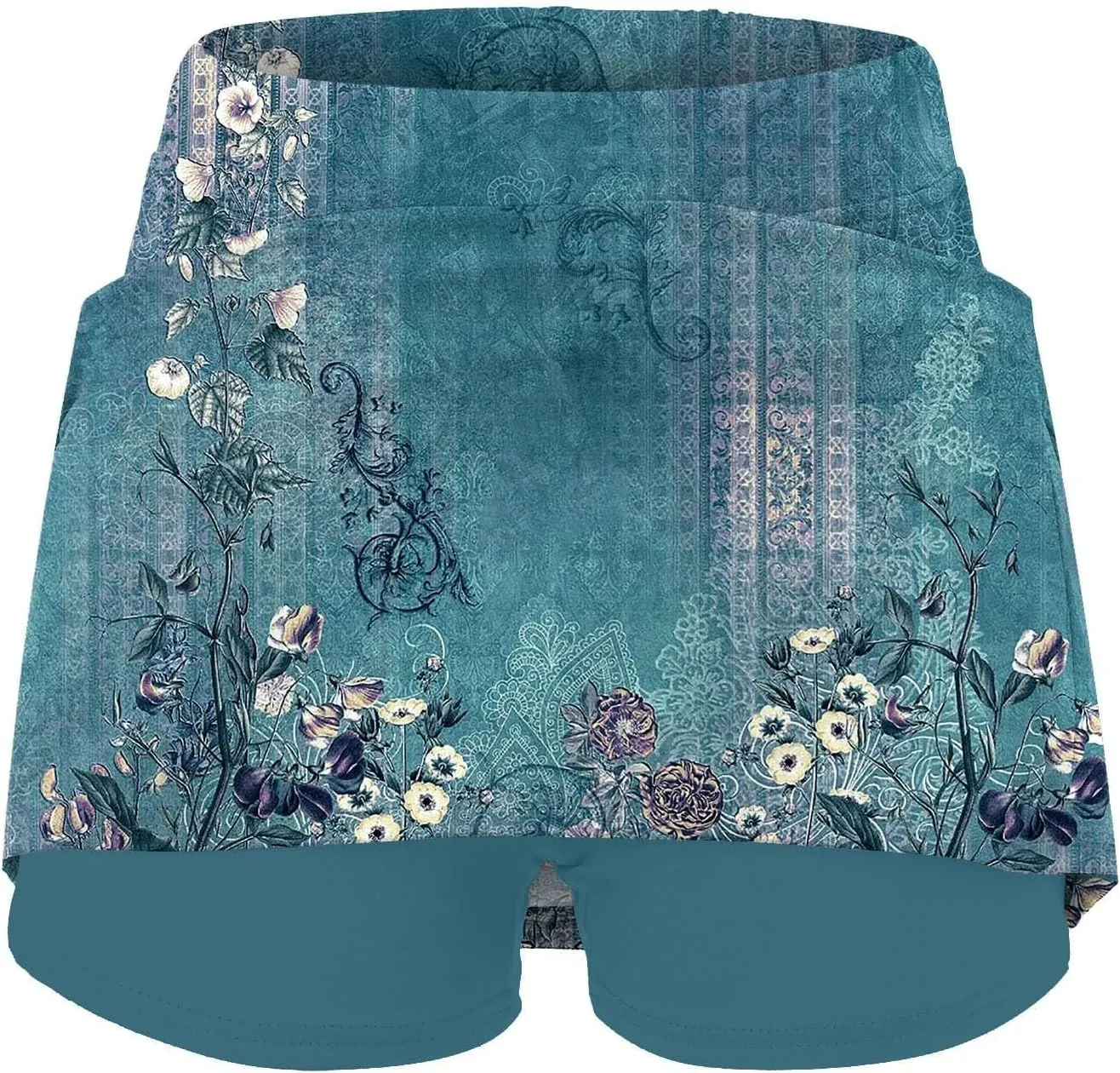 Segaven Skirts for Women Skinny Joggers Printed Running Skirt Tummy Control Workout Skorts Plus Size Athletic Shorts