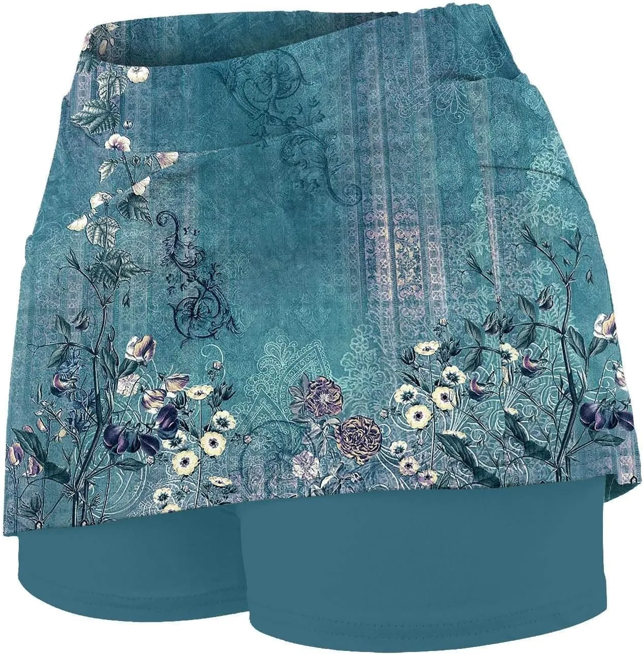 Segaven Skirts for Women Skinny Joggers Printed Running Skirt Tummy Control Workout Skorts Plus Size Athletic Shorts