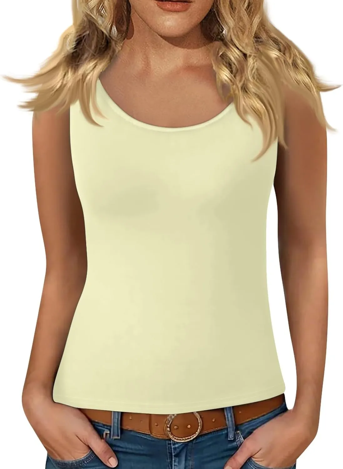 Sexy Tops for Women Casual Camisole Tops Sleeveless T-Shirts Tank Tops Adjustable Spaghetti Strap Tank Cami Shirt