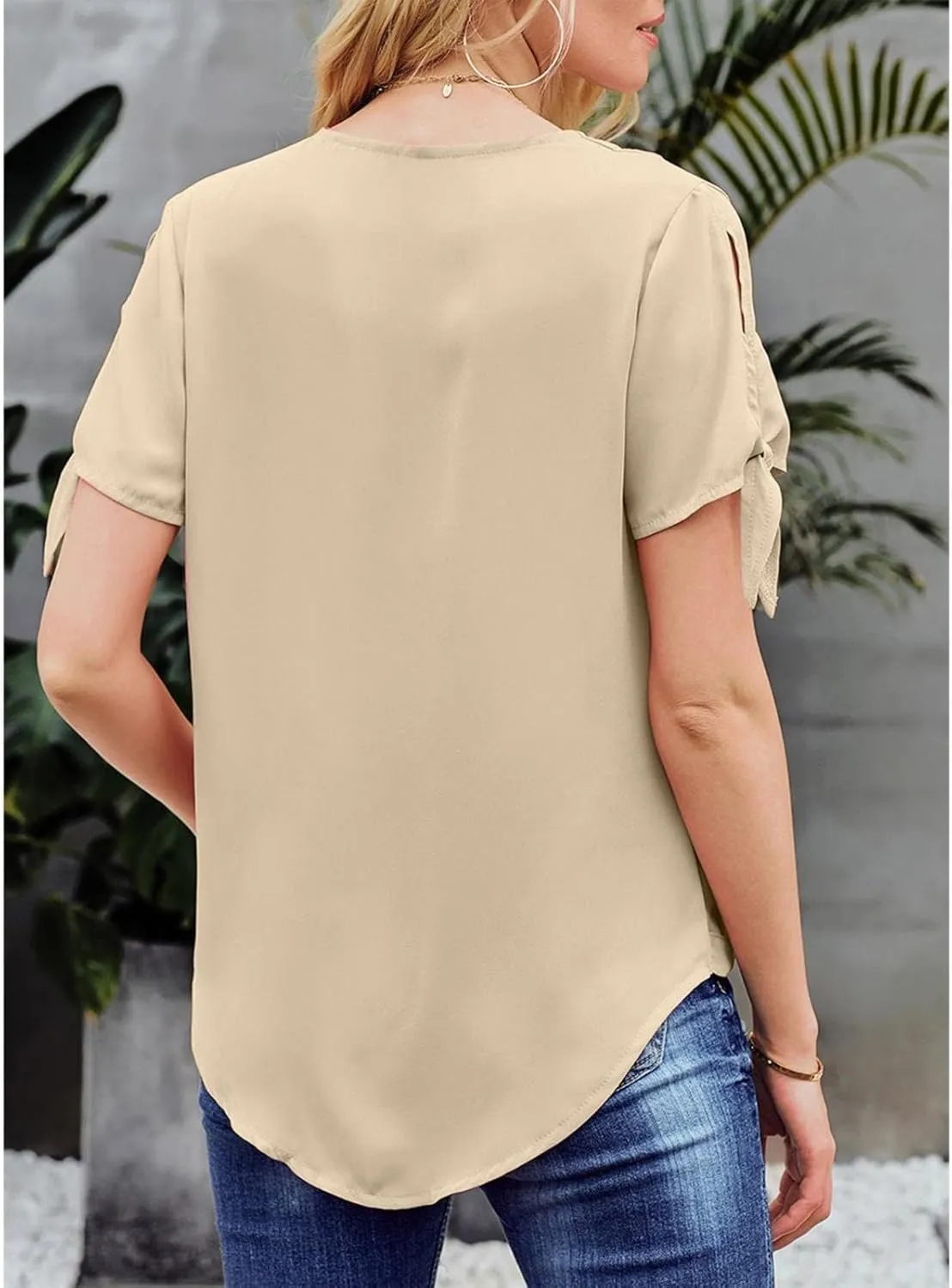 SHAOBGE Womens Tank Tops Summer Wrap V Neck Sleeveless/Short Sleeve Blouse Trendy Pleated Tanks Vest Elegant Tunic Tee Shirt