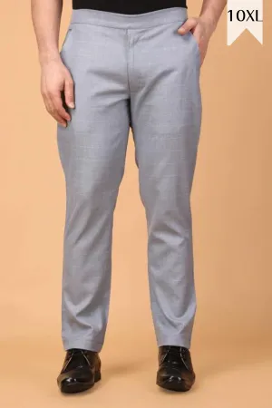 Silver Grey Checked Comfort Fit Trousers